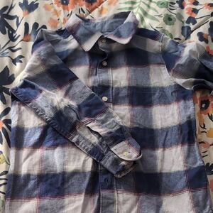 NWT OshKosh B'gosh Blue and White Plaid Shirt - Boys 7